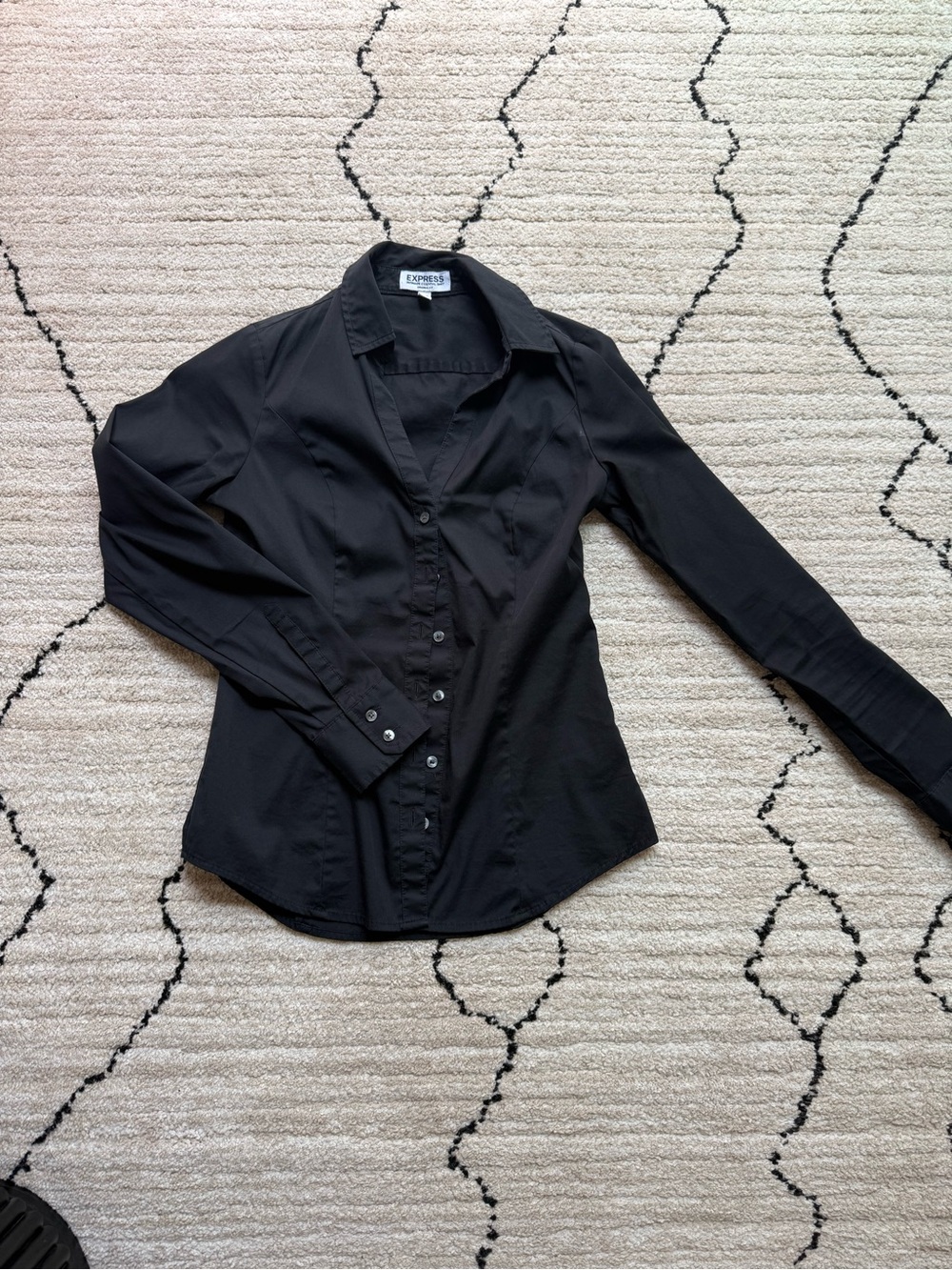 Express Black Collared Essential Shirt
